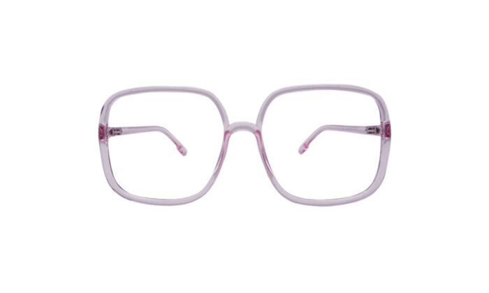 GOGGLESGURU TRANSLUCENT PINK ACETATE SQUARE WOMEN EYEGLASSES