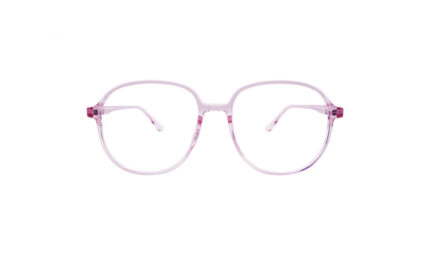 GOGGLESGURU TRANSLUCENT PURPLE ACETATE ROUND MEN EYEGLASSES