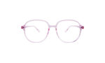 GOGGLESGURU TRANSLUCENT PURPLE ACETATE ROUND WOMEN EYEGLASSES