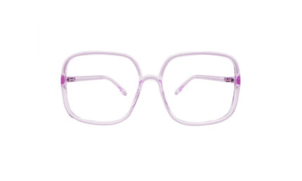 GOGGLESGURU TRANSLUCENT PURPLE ACETATE SQUARE MEN EYEGLASSES