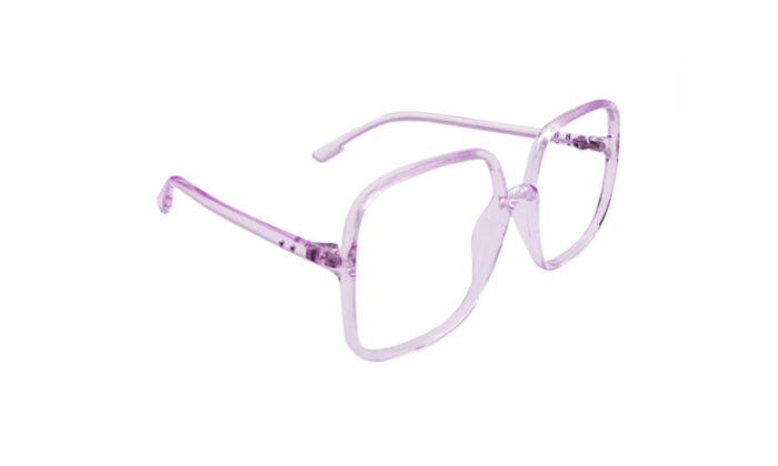 GOGGLESGURU TRANSLUCENT PURPLE ACETATE SQUARE WOMEN EYEGLASSES 3