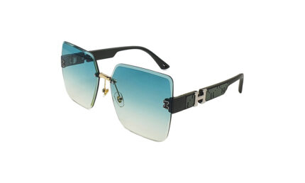 HERMES GREEN RIMLESS SQUARE WOMEN SUNGLASSES 2