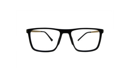 PORSCHE BLACK ACETATE RECTANGLE MEN EYEGLASSES