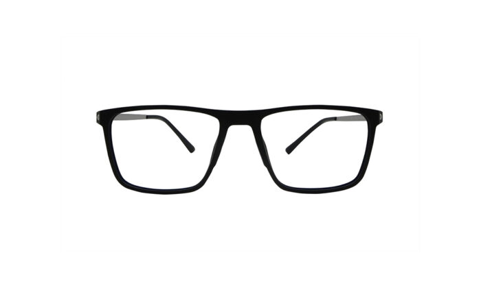 PORSCHE MATTE BLACK ACETATE RECTANGLE MEN EYEGLASSES