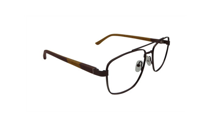 RAY-BAN BROWN METAL SQUARE MEN EYEGLASSES 3