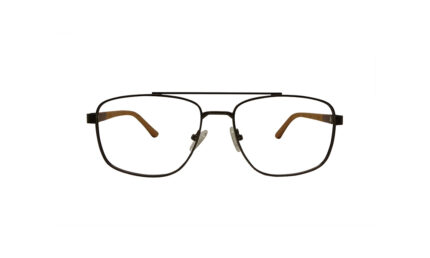 RAY-BAN BROWN METAL SQUARE MEN EYEGLASSES