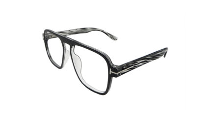 TOM FORD BLACK TRANSPARENT ACETATE SQUARE MEN EYEGLASSES 2