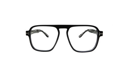 TOM FORD BLACK TRANSPARENT ACETATE SQUARE MEN EYEGLASSES