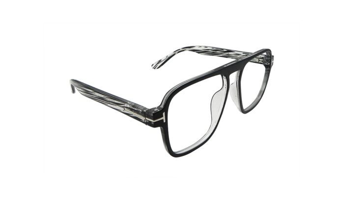 TOM FORD BLACK TRANSPARENT ACETATE SQUARE WOMEN EYEGLASSES 3