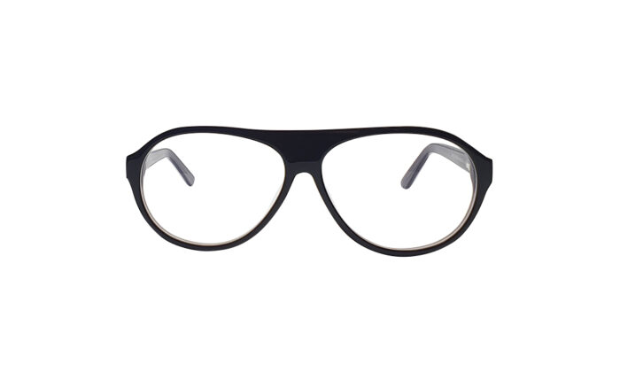 GOGGLESGURU BLACK ACETATE AVIATOR MEN EYEGLASSES