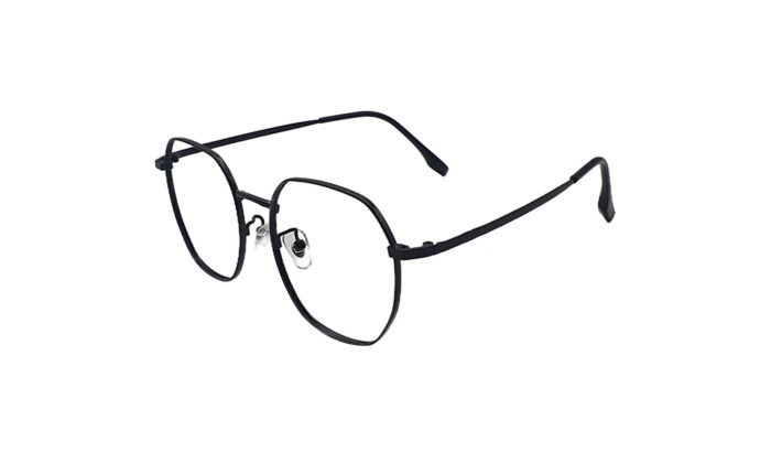 GOGGLESGURU BLACK TITANIUM HEXAGONAL MEN EYEGLASSES 2