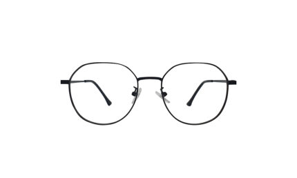 GOGGLESGURU MATTE BLACK TITANIUM HEXAGONAL MEN EYEGLASSES 1