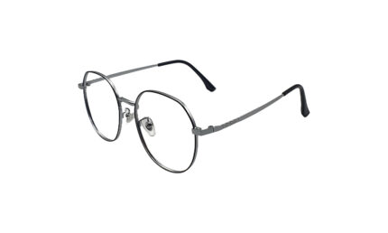 GOGGLESGURU SILVER TITANIUM HEXAGONAL MEN EYEGLASSES 2