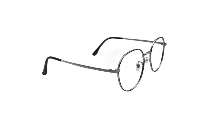 GOGGLESGURU SILVER TITANIUM HEXAGONAL MEN EYEGLASSES 3