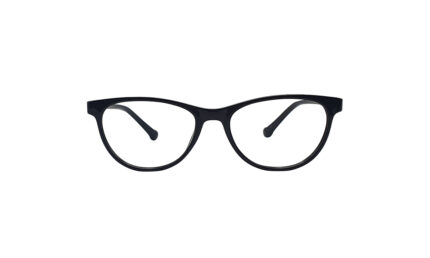 SAPPHIRE BLACK ACETATE OVAL KIDS EYEGLASSES 1