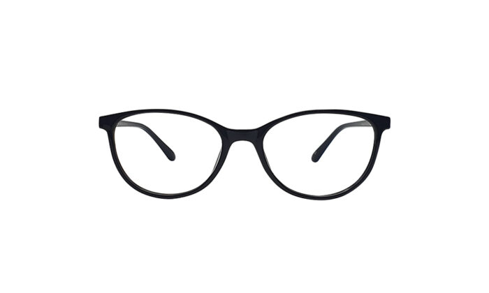 SAPPHIRE BLACK ACETATE OVAL MEN EYEGLASSES 1