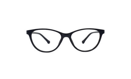 SAPPHIRE TRANSLUCENT BLACK ACETATE OVAL KIDS EYEGLASSES 1