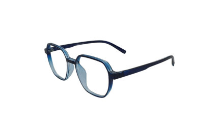 SAPPHIRE TRANSLUCENT BLUE ACETATE SQUARE KIDS EYEGLASSES 2