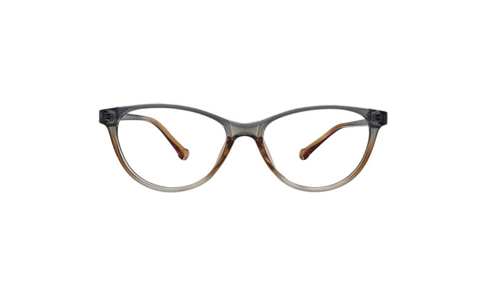 SAPPHIRE TRANSLUCENT GRAY & BROWN ACETATE OVAL KIDS EYEGLASSES