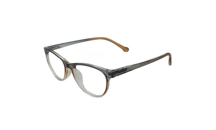 SAPPHIRE TRANSLUCENT GRAY & BROWN ACETATE OVAL KIDS EYEGLASSES 2