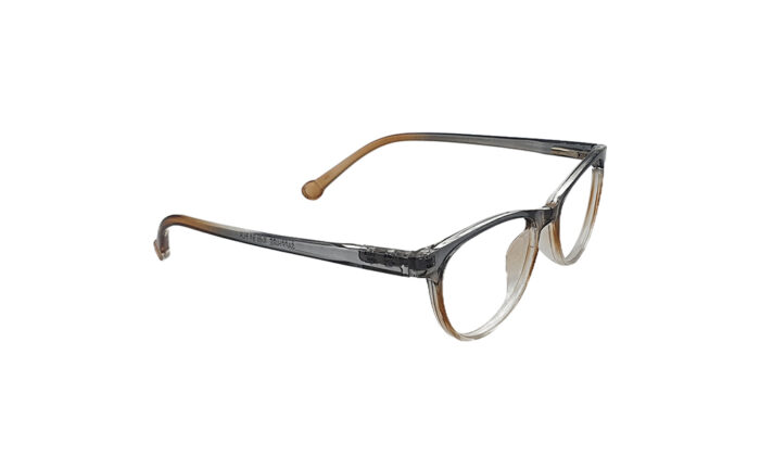 SAPPHIRE TRANSLUCENT GRAY & BROWN ACETATE OVAL KIDS EYEGLASSES 3