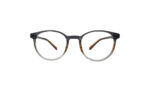 SAPPHIRE TRANSLUCENT GRAY & BROWN ACETATE ROUND KIDS EYEGLASSES 1