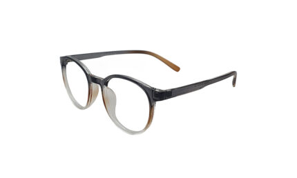 SAPPHIRE TRANSLUCENT GRAY & BROWN ACETATE ROUND KIDS EYEGLASSES 2