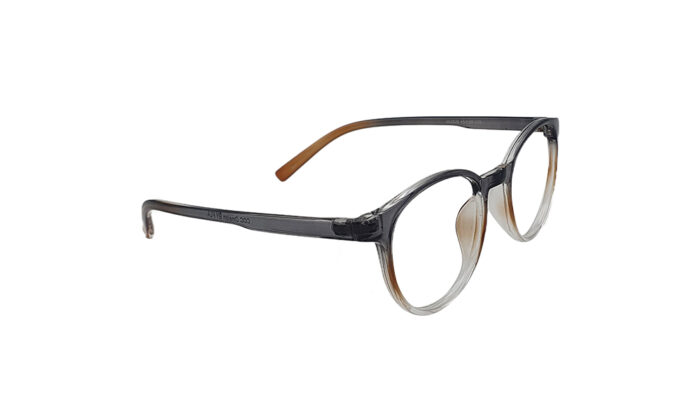 SAPPHIRE TRANSLUCENT GRAY & BROWN ACETATE ROUND KIDS EYEGLASSES 3