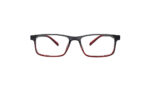 SAPPHIRE TRANSLUCENT GRAY & RED ACETATE RECTANGLE KIDS EYEGLASSES 1