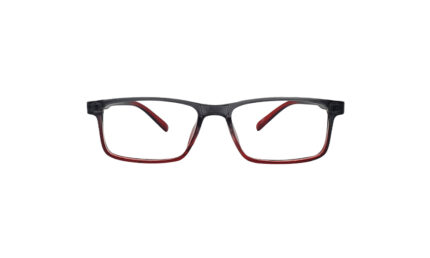 SAPPHIRE TRANSLUCENT GRAY & RED ACETATE RECTANGLE KIDS EYEGLASSES 1