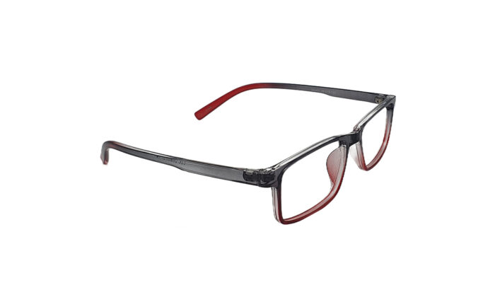 SAPPHIRE TRANSLUCENT GRAY & RED ACETATE RECTANGLE KIDS EYEGLASSES 3