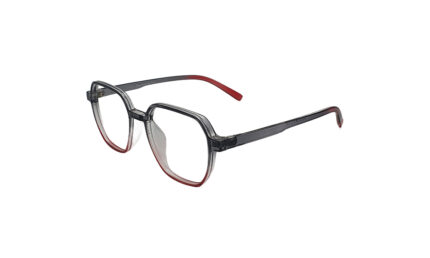 SAPPHIRE TRANSLUCENT GRAY & RED ACETATE SQUARE KIDS EYEGLASSES 2