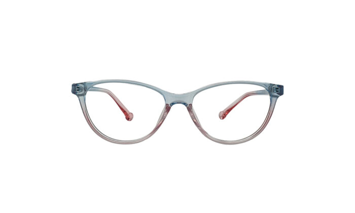 SAPPHIRE TRANSLUCENT TURQUOISE & ROSE ACETATE OVAL KIDS EYEGLASSES