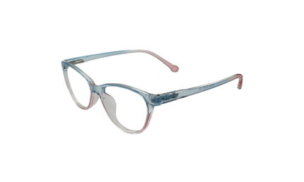 SAPPHIRE TRANSLUCENT TURQUOISE & ROSE ACETATE OVAL KIDS EYEGLASSES 2