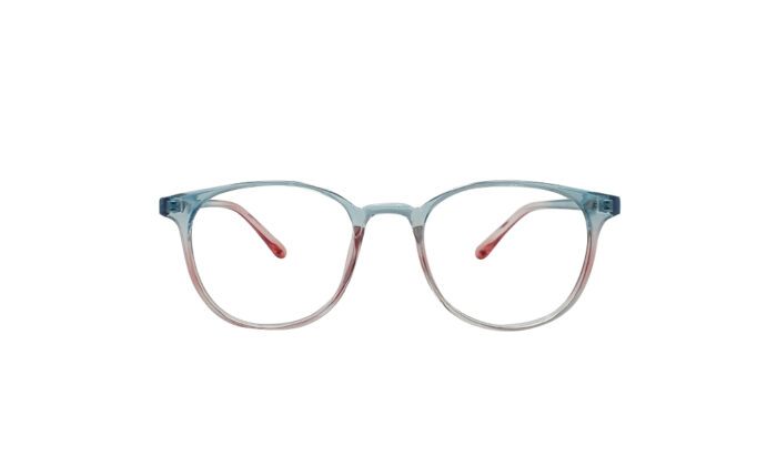 SAPPHIRE TURQUOISE & ROSE ACETATE ROUND MEN EYEGLASSES 1