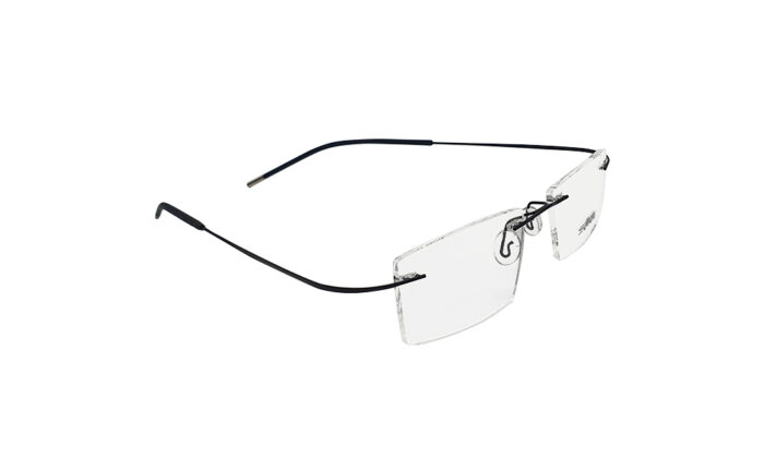 SILHOUETTE BLACK METAL RIMLESS MEN EYEGLASSES 3