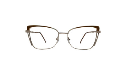 CARTIER SILVER BROWN METAL CAT EYE WOMEN EYEGLASSES 1