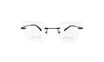 CHARMANT RIMLESS BLACK TITANIUM CAT EYE WOMEN EYEGLASSES 1