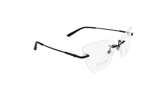 CHARMANT RIMLESS BLACK TITANIUM CAT EYE WOMEN EYEGLASSES 3