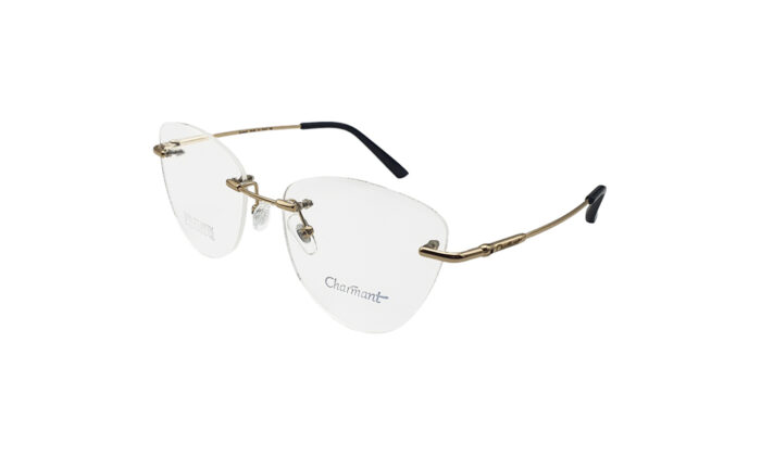 CHARMANT RIMLESS GOLDEN TITANIUM CAT EYE WOMEN EYEGLASSES 2