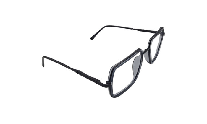 GOGGLESGURU BLACK GRAY METAL SQUARE MEN EYEGLASSES 3