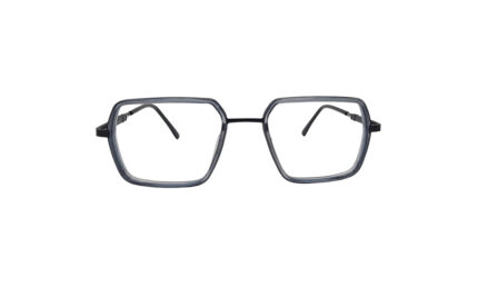 GOGGLESGURU BLACK GRAY METAL SQUARE WOMEN EYEGLASSES 1