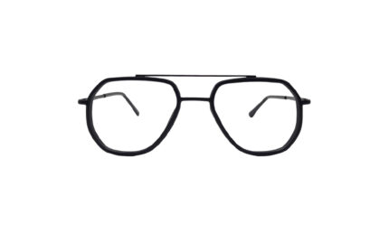 GOGGLESGURU BLACK METAL GEOMETRIC MEN EYEGLASSES 1