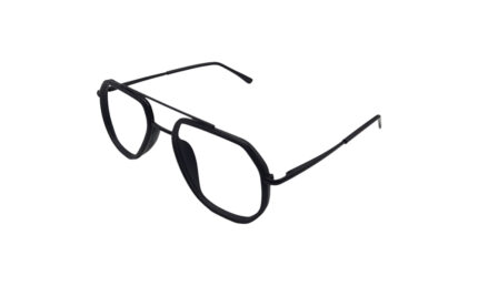 GOGGLESGURU BLACK METAL GEOMETRIC MEN EYEGLASSES 2