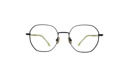 GOGGLESGURU BLACK TITANIUM HEXAGONAL MEN EYEGLASSES 1