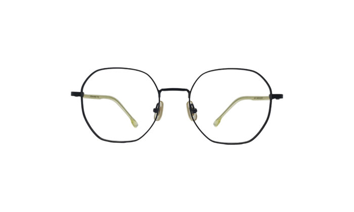 GOGGLESGURU BLACK TITANIUM HEXAGONAL MEN EYEGLASSES 1