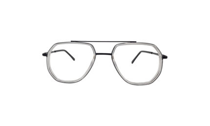 GOGGLESGURU BLACK TRANSLUCENT METAL GEOMETRIC MEN EYEGLASSES 1