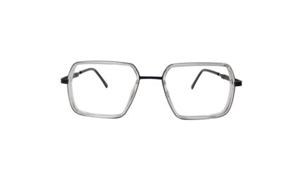 GOGGLESGURU BLACK TRANSLUCENT METAL SQUARE MEN EYEGLASSES 1