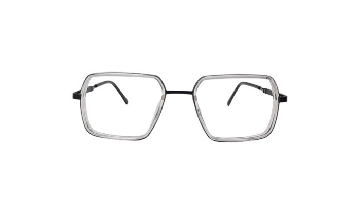 GOGGLESGURU BLACK TRANSLUCENT METAL SQUARE MEN EYEGLASSES 1