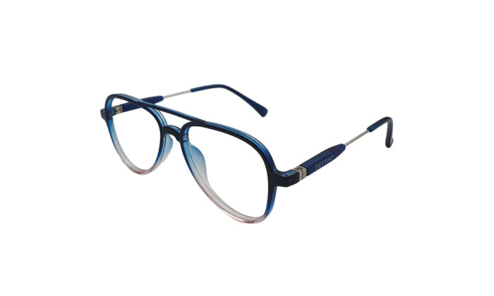 GOGGLESGURU BLUE & PINK ACETATE AVIATOR KIDS EYEGLASSES 2